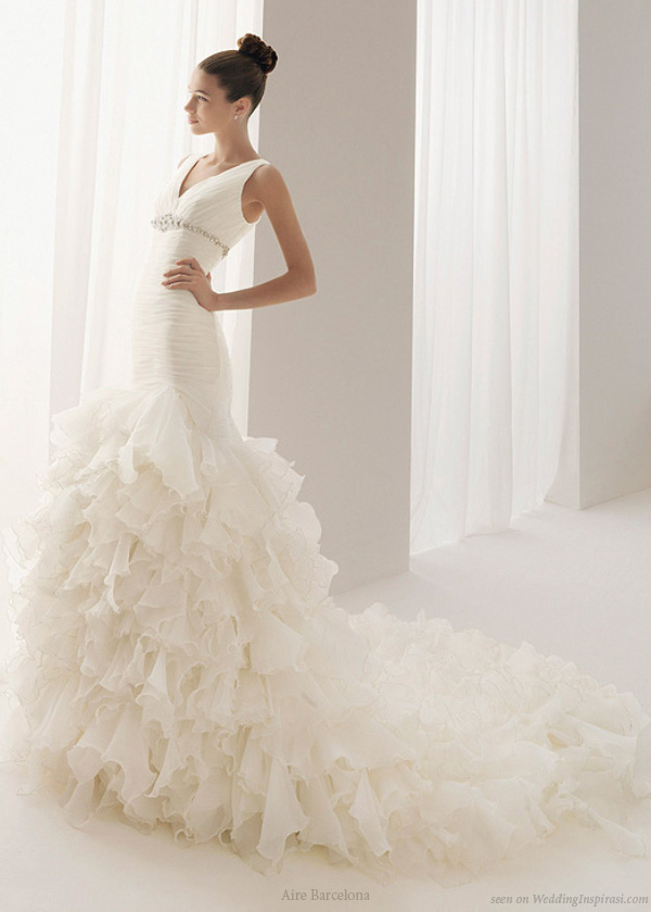 Aire Barcelona Burgos ruffle wedding dress from the 2010 bridal collection