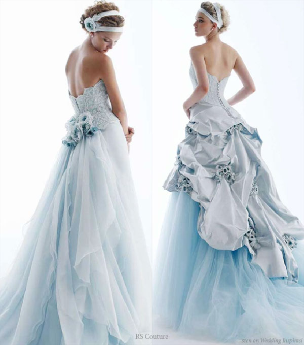 blue irish wedding dress