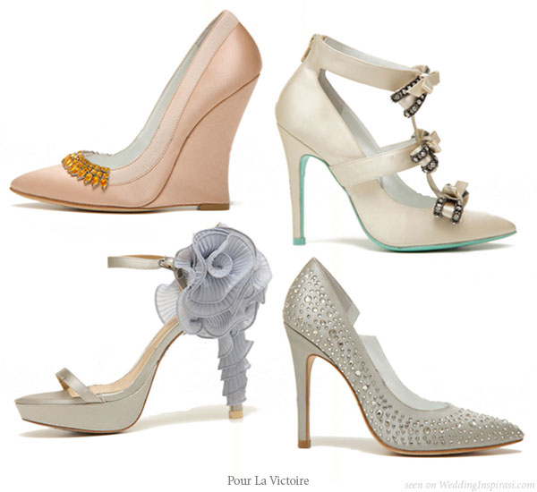 Wedding in color designer high heel bridal shoes from Pour La Victoire by 