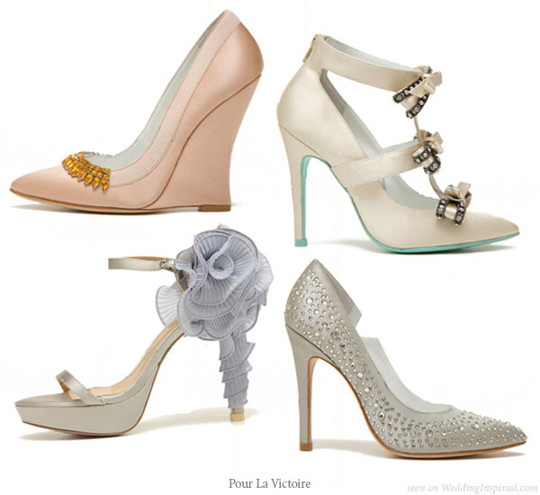 Wedding in color designer high heel bridal shoes from Pour La Victoire by