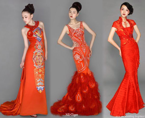 Red wedding dress Traditional and modern takes on the Chinese cheongsam or 