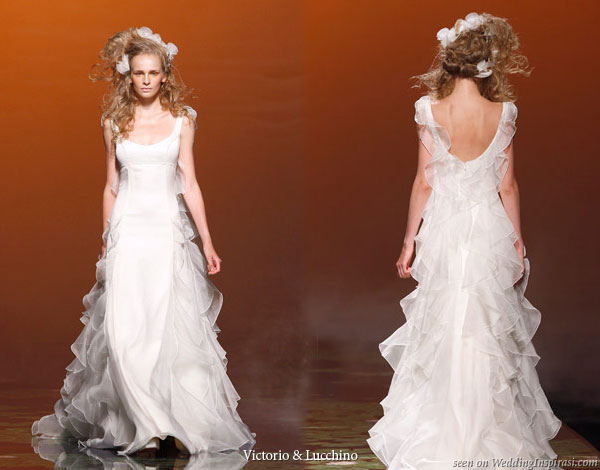Ruffle wedding dress from Spanish bridal house Victorio y Lucchino