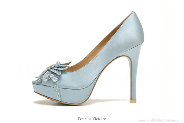 Alice blue high heel designer shoes from Pour La Victoire More wedding shoes