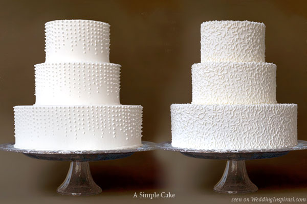 Raining dots lace buttercream or fondant wedding cakes from A Simple Cake