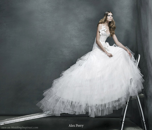 Miranda Kerr and Elle McPherson Tulle ball gown wedding dress by Alex
