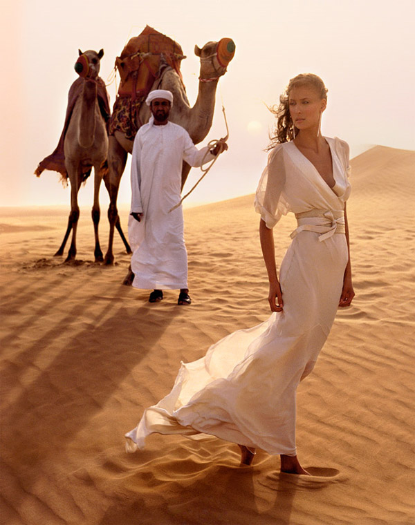 Arabian Desert Princess - silk georgette wedding dress with beaded obi belt from Amanda Wakeley Sposa Bridal collection
