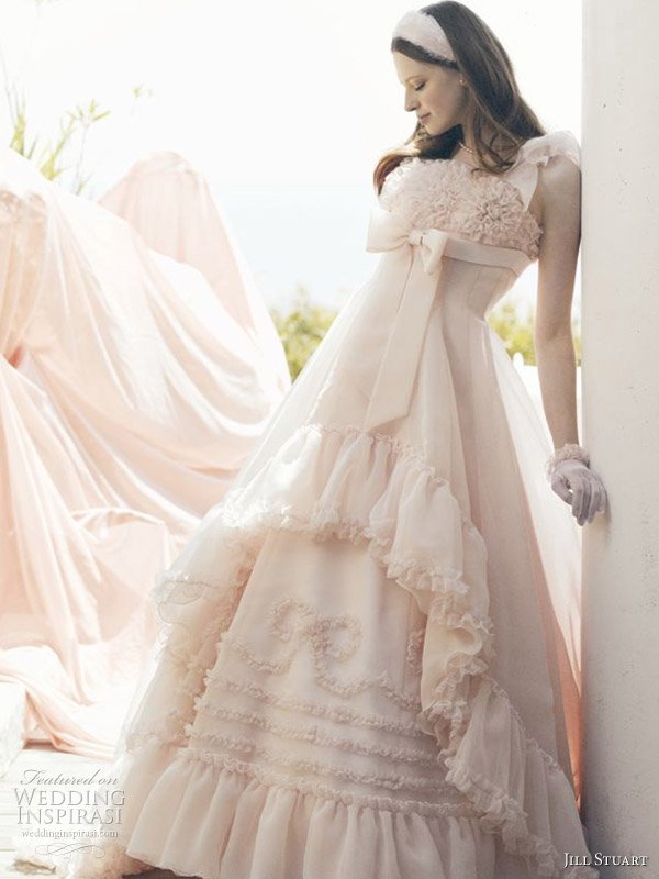 Pink bow ball gown wedding dresses by American fashion designer Jill Stuart