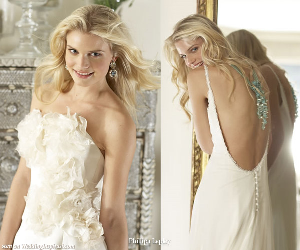 Elegant wedding gown by London's couture bridal dress designer Phillipa 