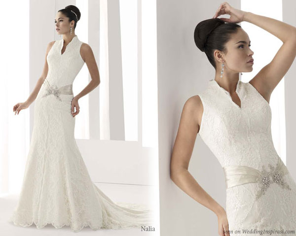 White wedding dress from Spanish bridal couturier Nalia. Wedding Collection 2010/2011