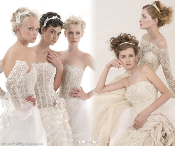 Emé di Emé le spose strapless lace wedding dresses for young, romantic, dreamy brides
