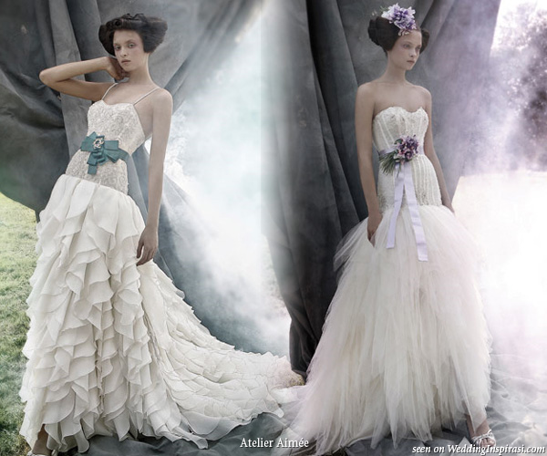 Ruffle tier strapless wedding dress from Italian bridal house Atelier Aimee