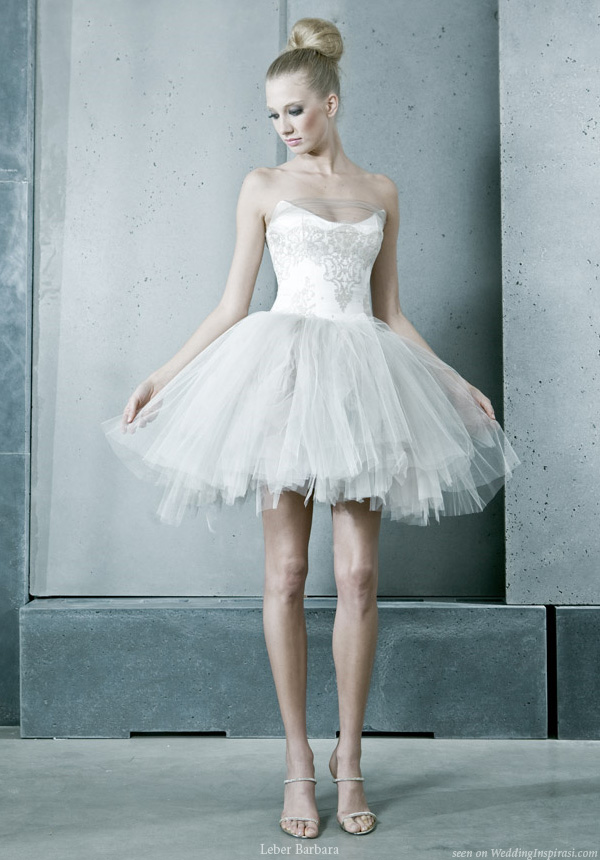 Short and sweet ballerina tutu wedding dress from Hungary based L ber 