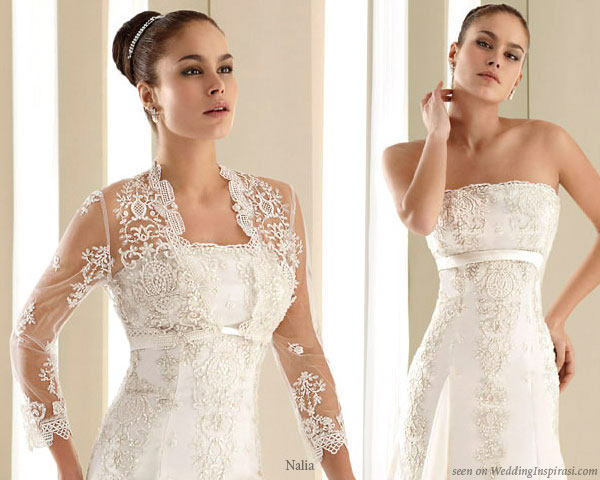 Nalia Avance 2011 collection beautiful wedding dress with lace bolero