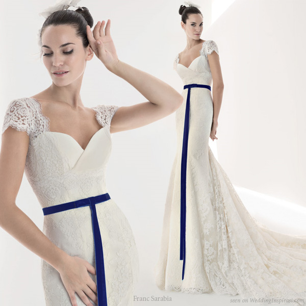Franc Sarabia - Cap sleeve capped sleeve wedding dress. Franc Sarabia - Cap sleeve