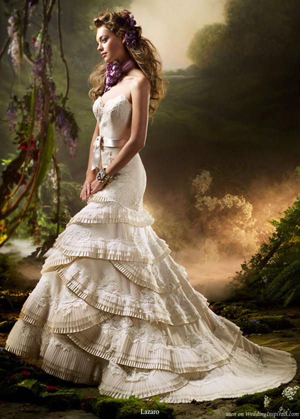 Lazaro wedding dress collection 2010 Spring Ivory Victorian lace Aline 