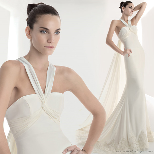 simple wedding dresses 2010. Simple halter tie neck wedding