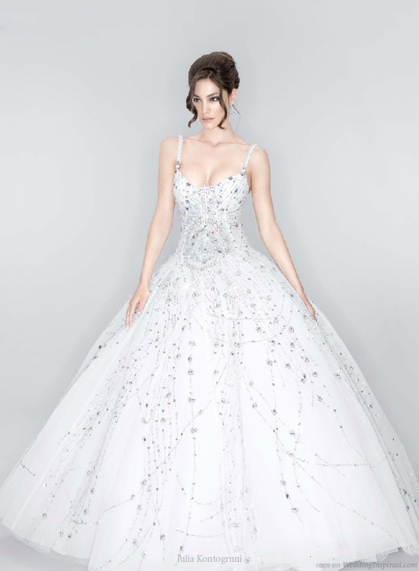 Beautiful wedding dress decorated with Swarovski crystals by Julia 