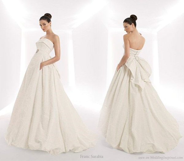 Wedding dress with hidden pockets by spanish bridal house Franc Sarabia