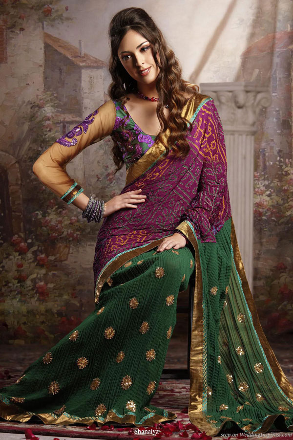 Shaadi chic exotic jewel tones on an Indian bridal sari