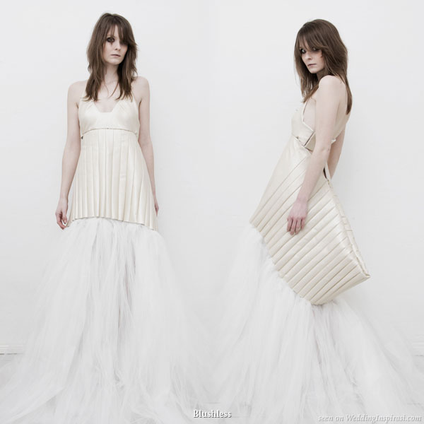 Contemporary wedding dresses made from ecofriendly materials by Blushless
