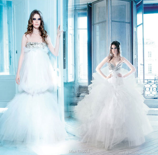 Both gowns with glittery detail around the bust 2009 Spring Summer bridal 