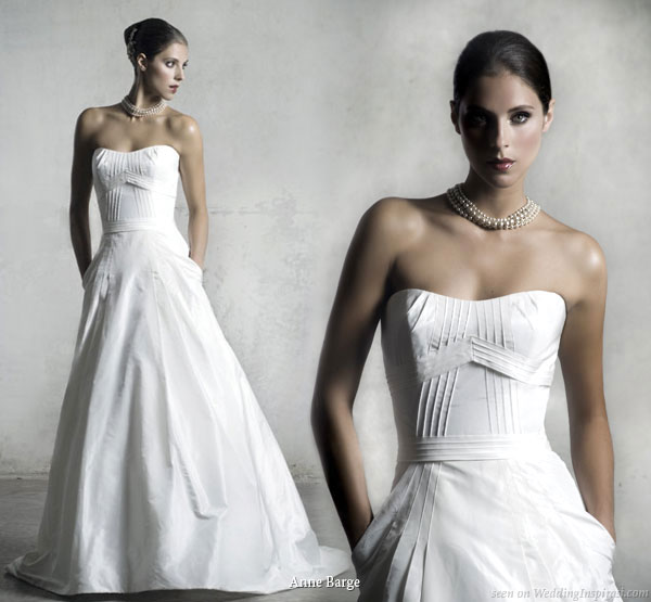 Strapless wedding dress with pockets from Anne Barge