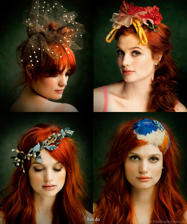 Colorful bridal hair accessories polka dot veil hair wreath garland Colorful bridal hair accessories polka dot veil hair wreath garland