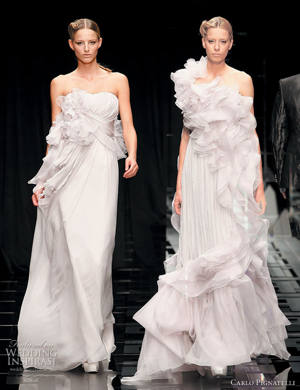 Romantic ruffle wedding dresses carlo Pignatelli 2010 Opere couture 