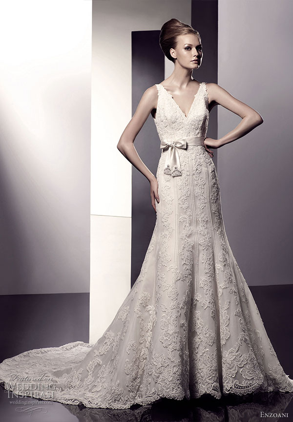 lace wedding dress with sleeves. Enzoani 2010 bridal dress