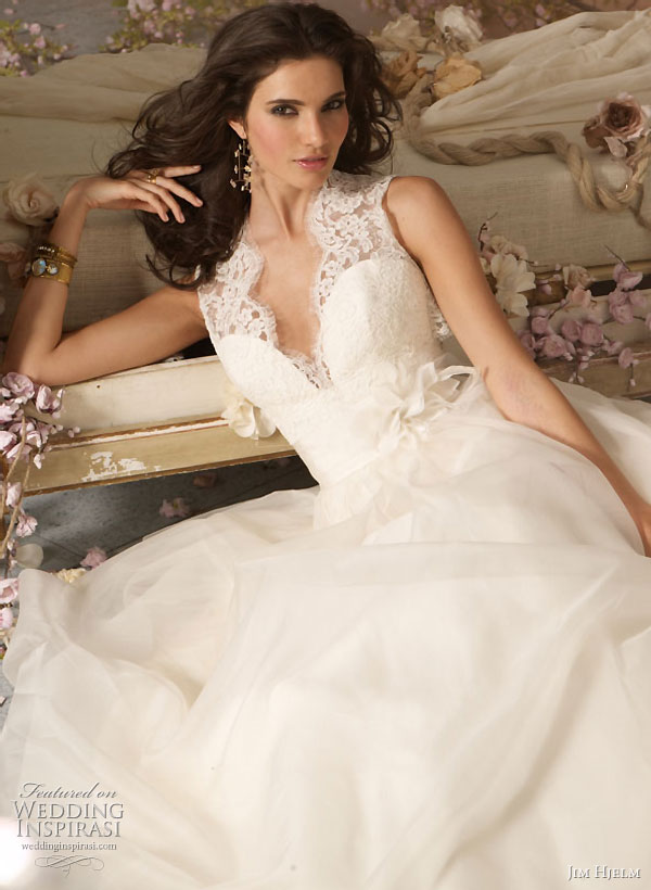 Jim Hjelm 2010 Fall wedding dress collection Ivory Silk Organza bridal