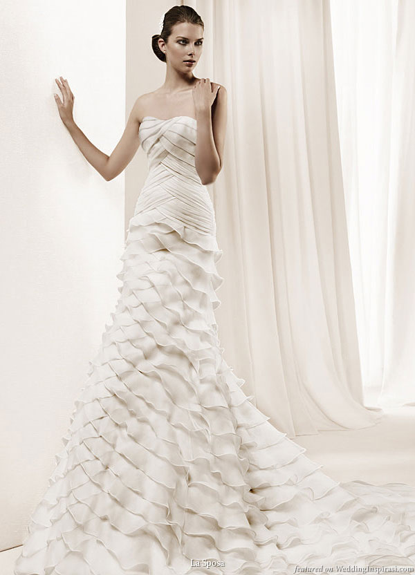 La Sposa 2011 Bridal Gown Collection Dante tiers of ruffle wedding dress 