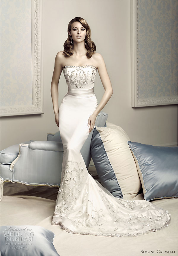 Simone Carvalli bridal gown collection strapless mermaid wedding dress 
