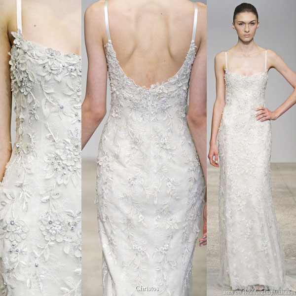 Solana wedding dress with straps Christos Spring Summer 2011 bridal gown 