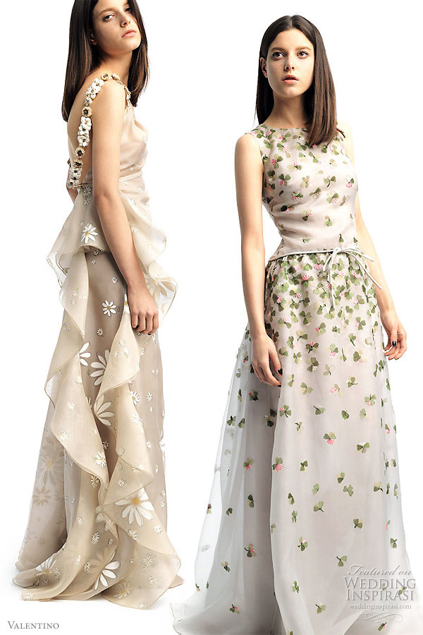 Valentino 2011 Resort collection - wedding worthy dressses-  gowns with flounce, flowers, four leaf clovers