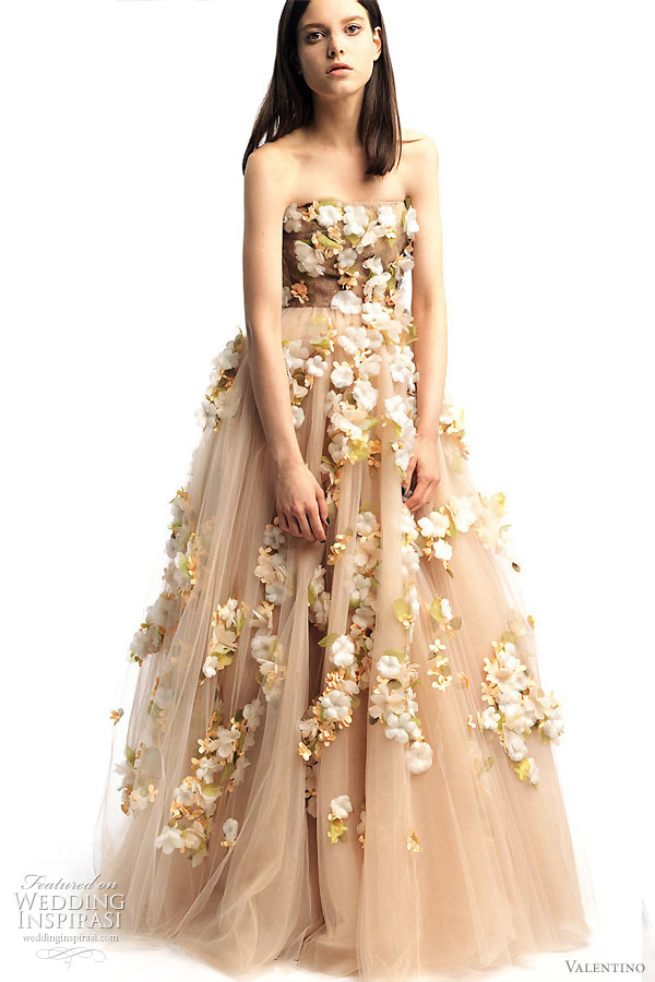 Valentino 2011 Resort collection - wedding worthy dressses - strapless gown with flowers 