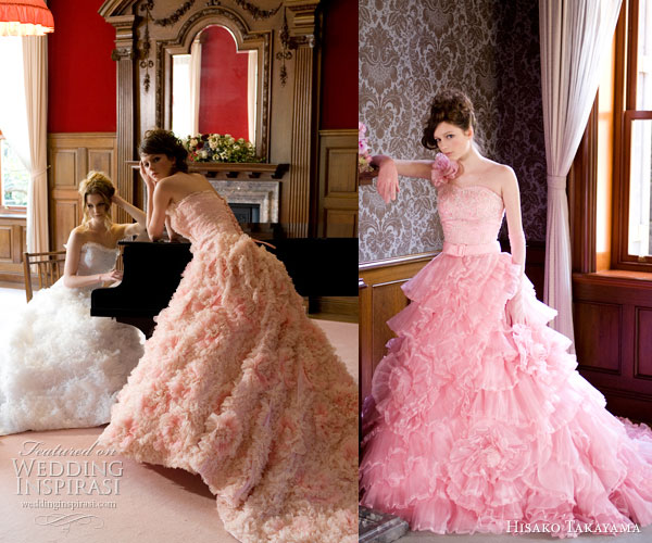 And how about these adorable colorful ballgowns in pink red and yellow