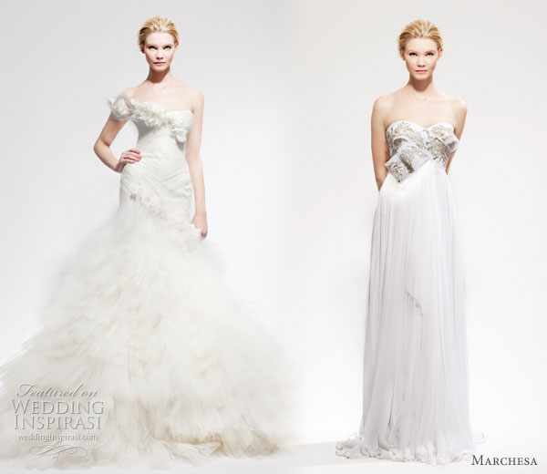 Marchesa wedding dresses - two gowns from Marchesa Bridal Fall Winter 2010 - 2011 collection