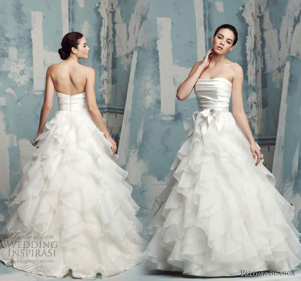 Paloma Blanca 2010 Wedding Dress strapless bridal gown 4116 with soft Paloma Blanca 2010 Wedding Dress strapless bridal gown 4116 with soft