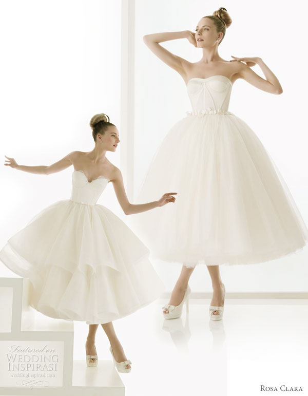 Rosa Clara 2011 bridal gown collection - Short ballet length wedding dress, Epico and Erudito (with ruffle skirt)