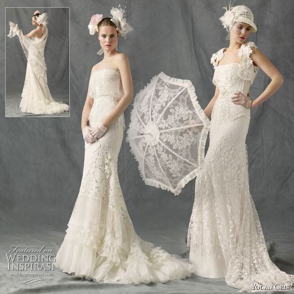 Yolan Cris vintage lace wedding dresses Belle Epoque 2010 collection