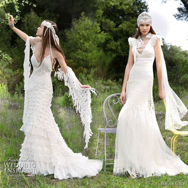 lace hippie wedding dress