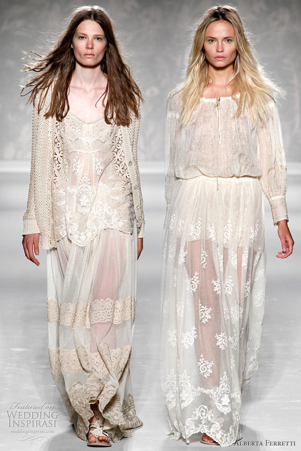  longsleeve dress on the left which has a hippie bohemian chic vibe