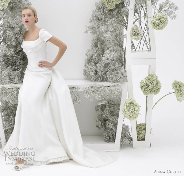 Anna Ceruti wedding dress 2010 off shoulder white bridal gown