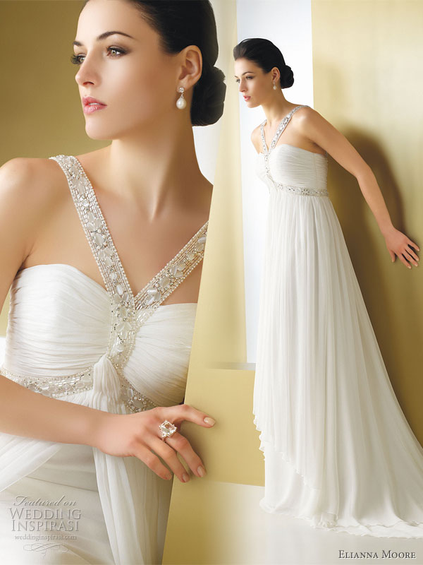 wedding dress designs for 2011. Elianna Moore wedding dress 2011 - Baria crinkle chiffon wedding gown