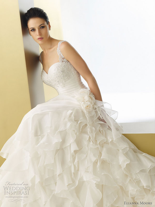 Elianna Moore wedding dresses 2011 - Bertola gazar organza ruffle wedding 