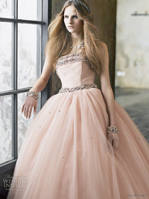 Romantic dusty pink wedding dress from Jill Stuart bridal 2010 collection