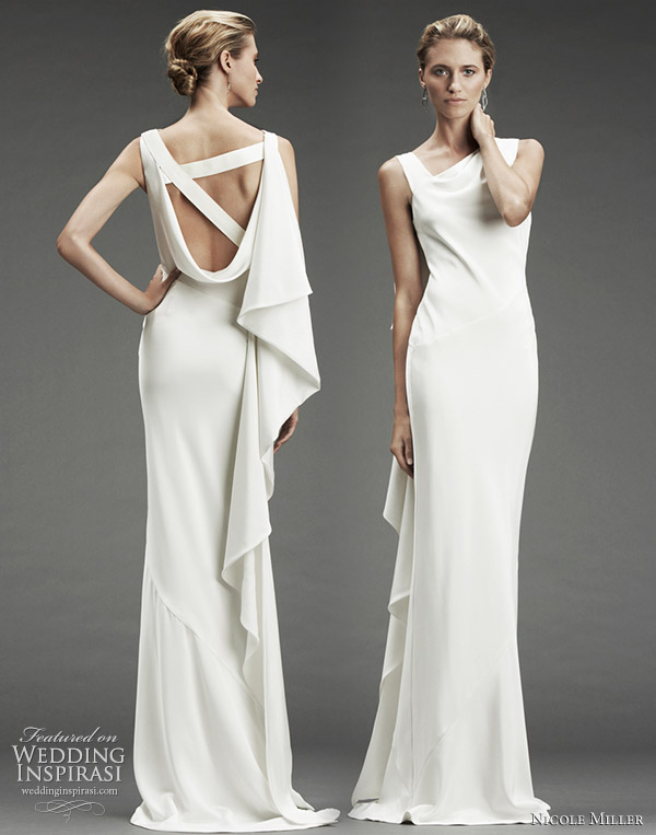 Nicole Miller wedding dress Fall Winter 2010 silk stretch dress with 