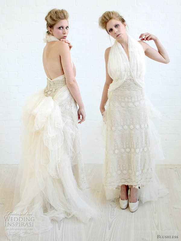 Blushless 2011 wedding dresses theMAEVEone full length linen lace dress