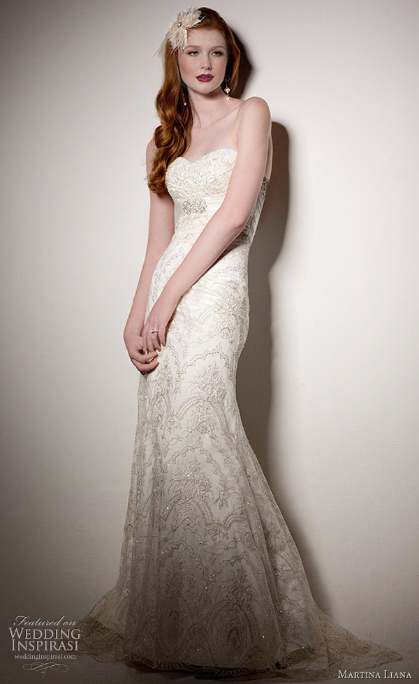Martina Liana wedding gown 2011 collection lace gown with Parisian silk