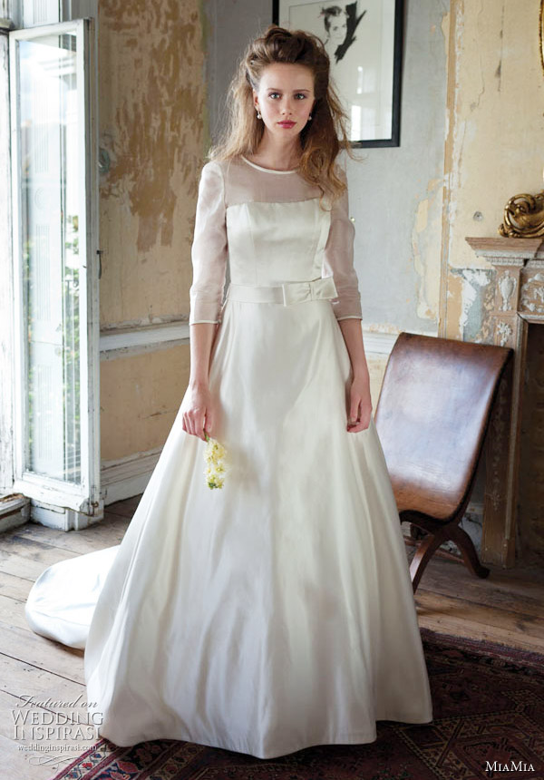MiaMia modest wedding gown Honey 3 4 sleeve bridal dress